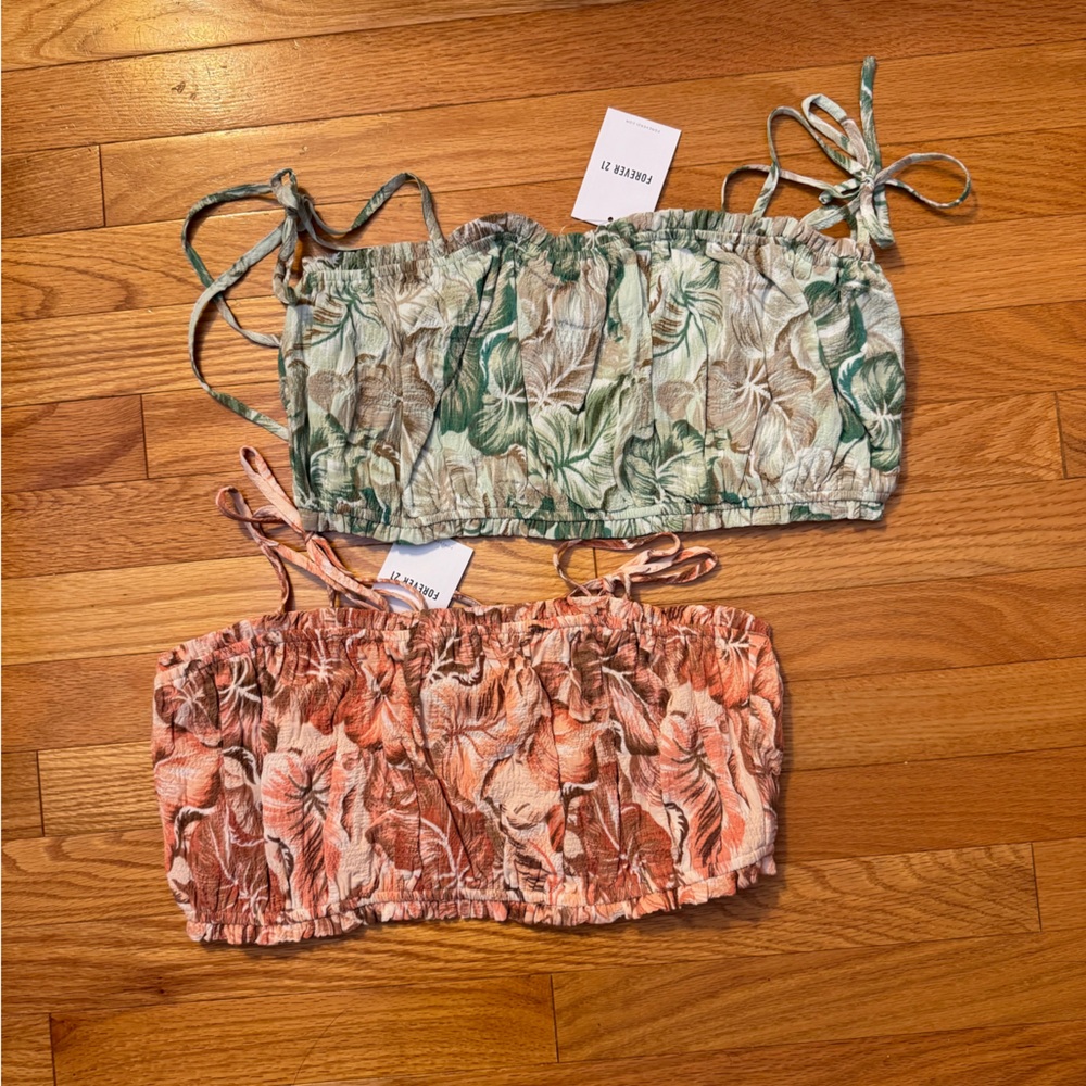 NWT - Tropical Floral Print Cropped Cami ( Set of two)